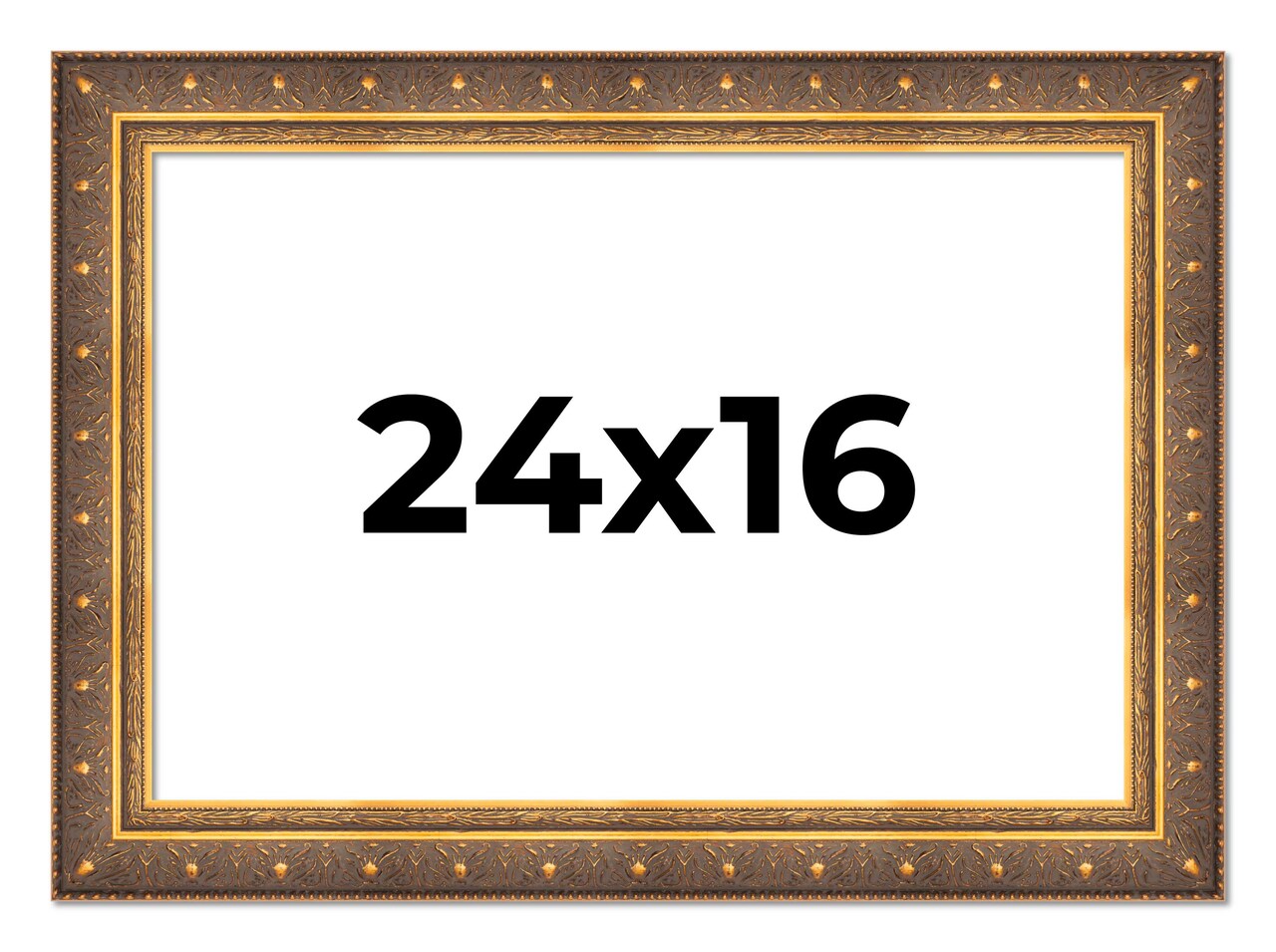 16x24 Museum Picture Frame with UV-Resistant Acrylic & Acid Free Backing, Available in 4 Finishes - Black, Brown, Gold, Silver
